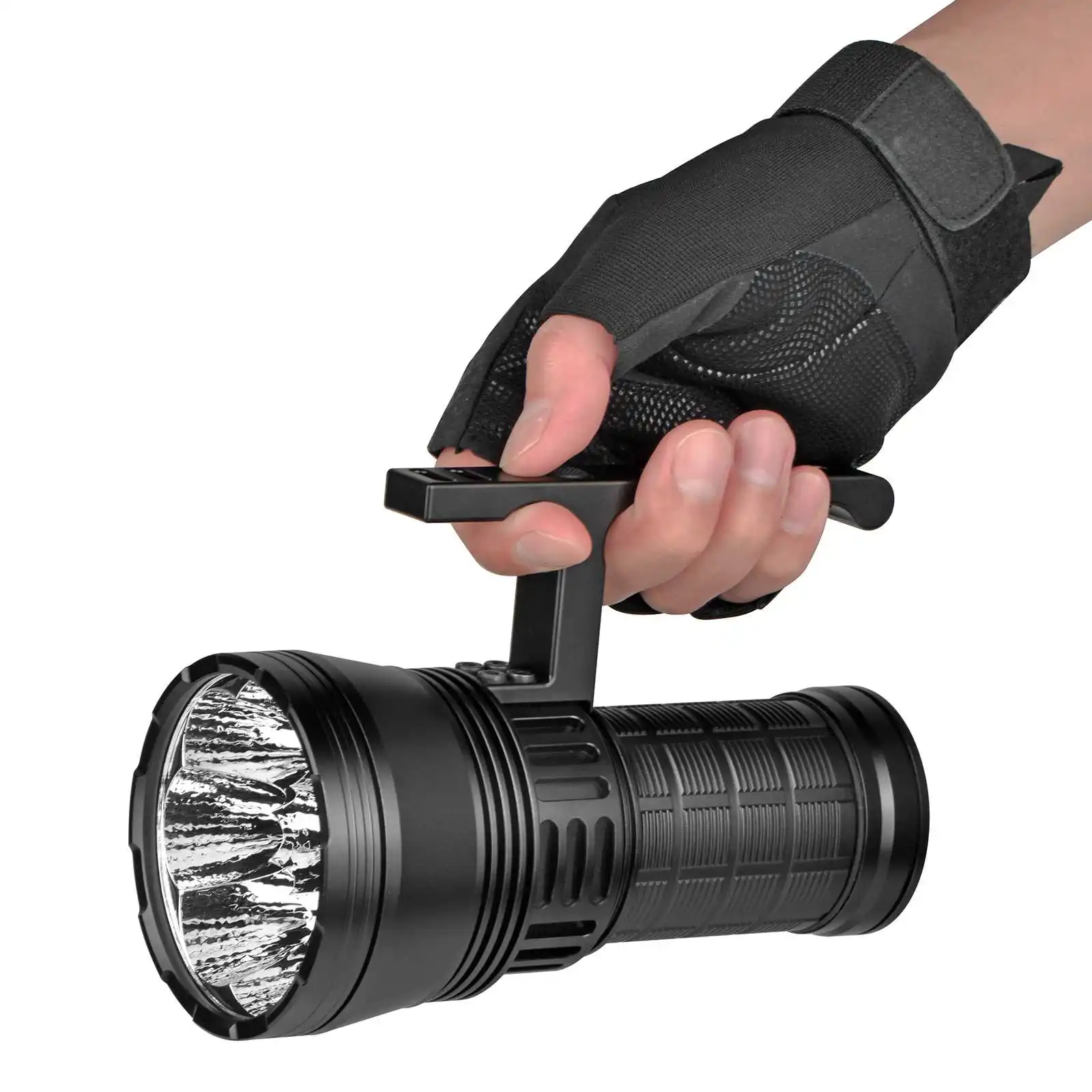 HaikeLite HK08 SFH43*8 LED 60000LM 1340M Flashlight 100W USB-C Two-Way Fast Rechargeable 21700*4 Battery Stepless Dimming Torch