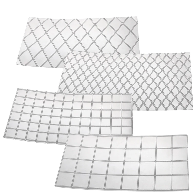 Sugarcraft プラスチック透明テクスチャ格子ボリュームマットケーキボーダーデコレーションツールフォンダンガムペーストステンシル金型金型 H418