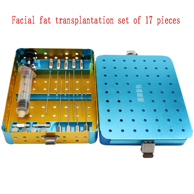 Facial fat filling graft transplantation cannula kit Stem Cell Lipo face Fat Transfer Liposuction set