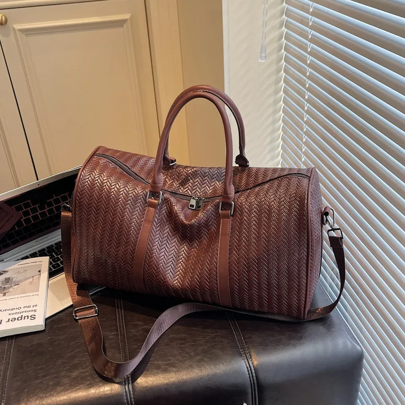 sac-de-voyage-retro-grande-capacite-en-cuir-valise-a-main-tendance-pour-voyage-d'affaires-sac-de-week-end-a-motif-tresse