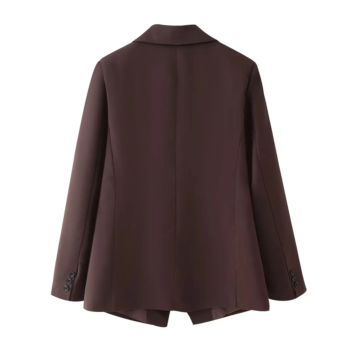 เสื้อเบลเซอร์ผู้หญิงแฟชั่นใหม่ปี 2025 สีพื้น แต่งผ้าต่อกัน ติดกระดุม ทรงหลวม ปกเสื้อแบบลาペル แขนยาว สไตล์ลำลองหรูหรา