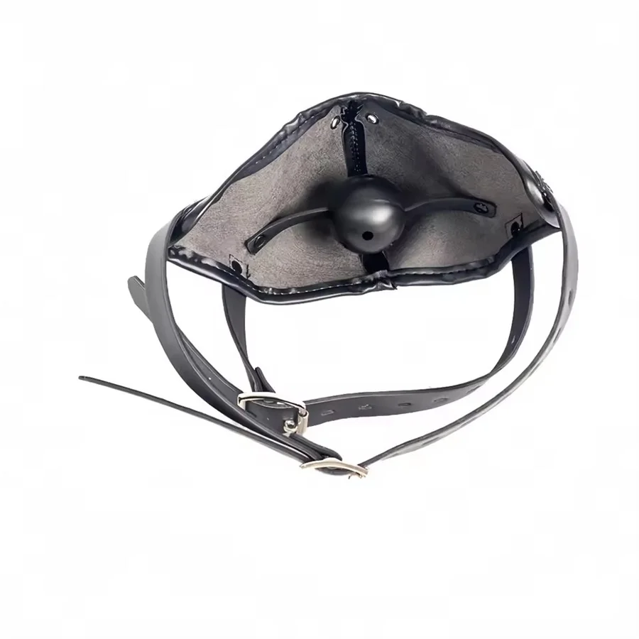 مثبت على الرأس لقناع الوجه الفم الكمامة تسخير الكبار التدريب المثيرة الرقيق BDSM عبودية قناع فاسق الجنس لعب للنساء الرجال مثلي الجنس