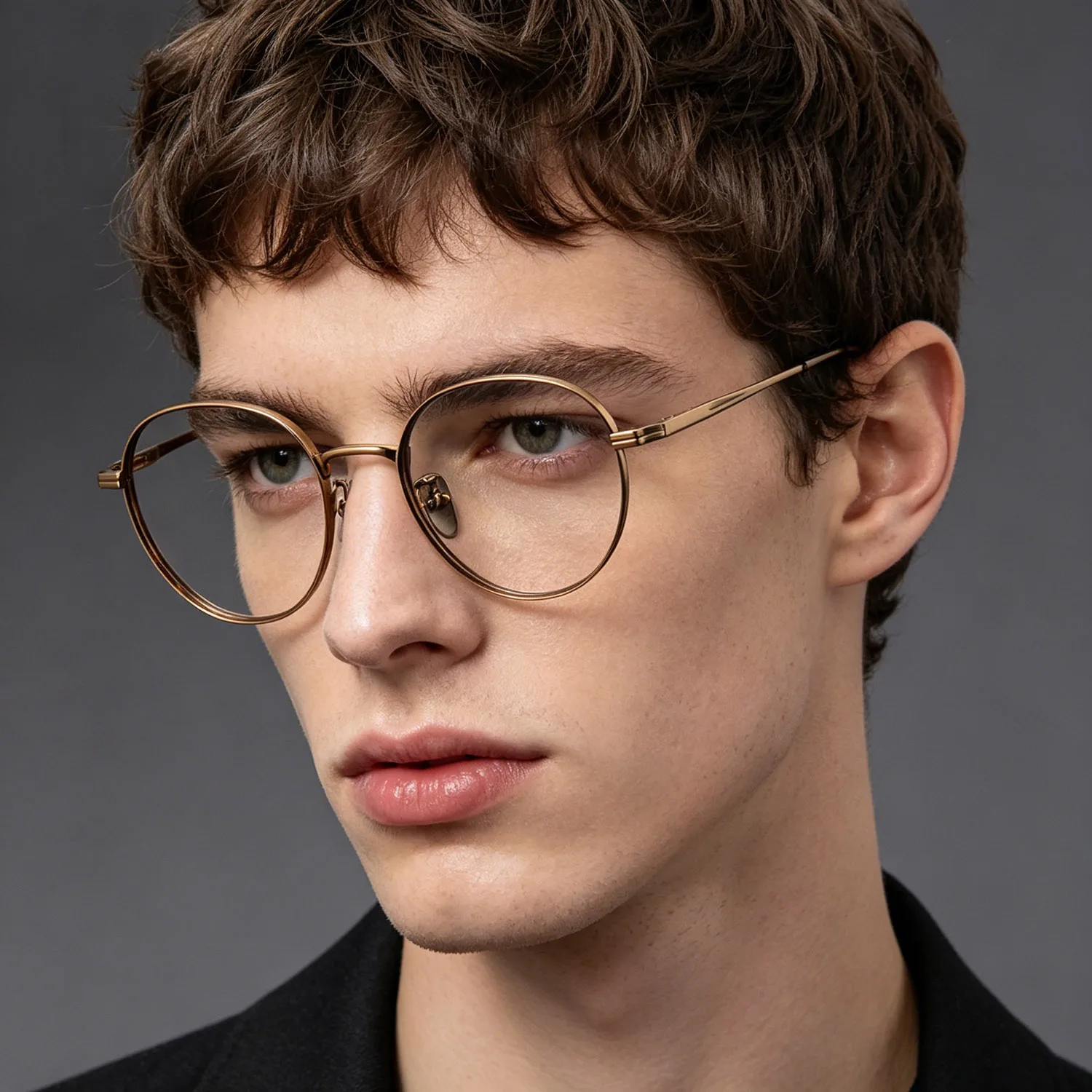 ELECCION Luxury Pure Titanium Eyeglass Frame Men and Women Retro Round Big Wide-rimmed Optical Prescription Glasses 266