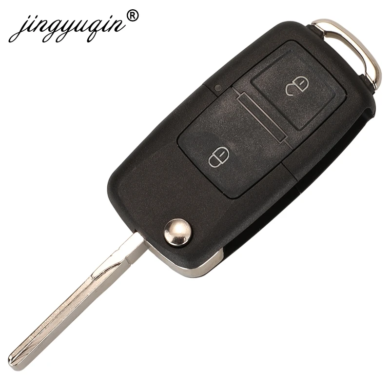 jingyuqin 2BTN Flip Remote Car Key Fob For VW Bora Golf Polo Passat Touran Seat Skoda 434MHz ID48 Chip 1J0959753AG/ 1J0959753CT