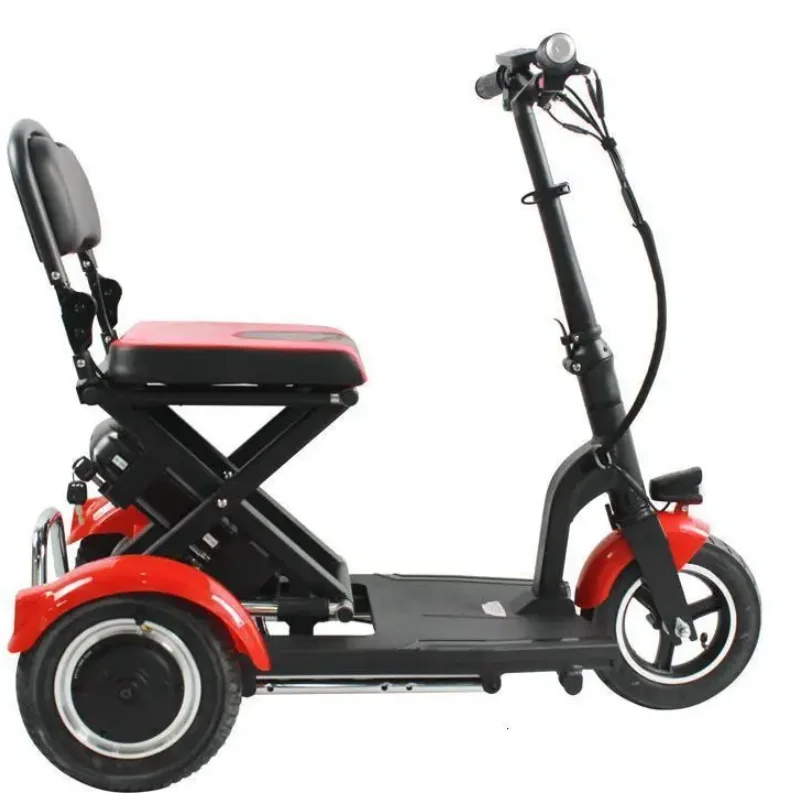 300W 36V 10 Inch 3 Wheels Electric Scooter for Adults Portable Foldable Electric Tricycle for Elderly With Reverse Function