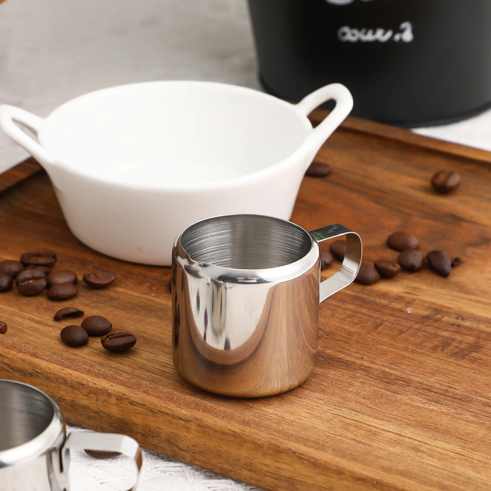 2 Pcs Pull Flower Cup Coffee Creamer Metal Frothing Pitcher Stainless Steel Latte Jug Milk Foaming Pot