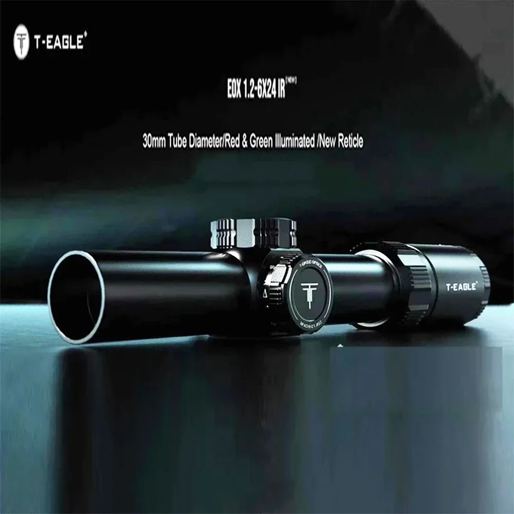 T-EAGLE EOX 1.2-6X24 IR Tactical Riflescope Hunting Spotting Rifle Scope Optical Collimator Air Gun Airsoft PCP Sight