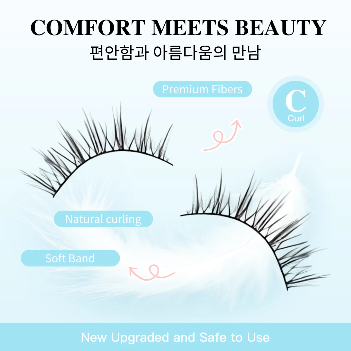 Ciglia Manga stile coreano 5 paia Ciglia finte lunghe naturali morbide Ciglia a strisce sottili per il trucco quotidiano