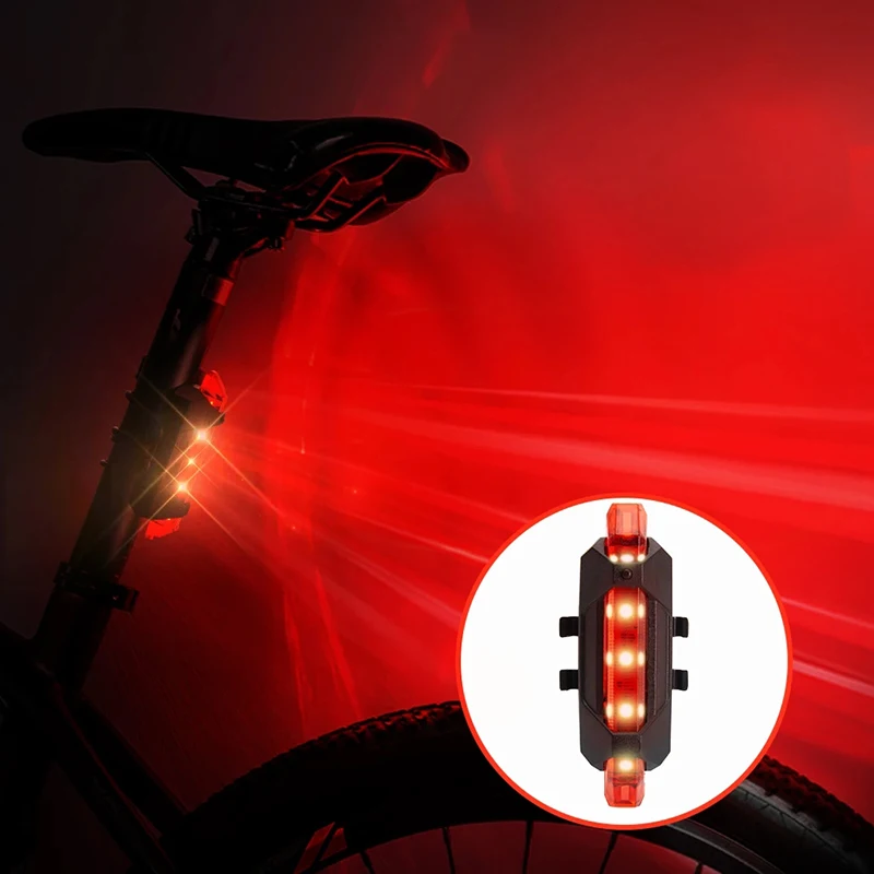 Bike Bicycle Light USB LED Rechargeable Set MTB Road Bike Front Back Headlight Lamp Flashlight Cycling Light Cycling Accessories