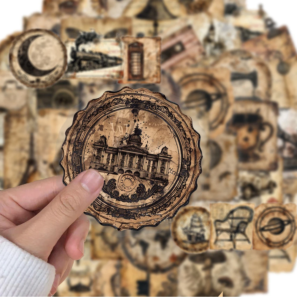 

10/30/50pcs Transparent Vintage Cartoon Labels Stickers for Skateboard Luggage Notebook Laptop Cool Waterproof Graffiti Sticker