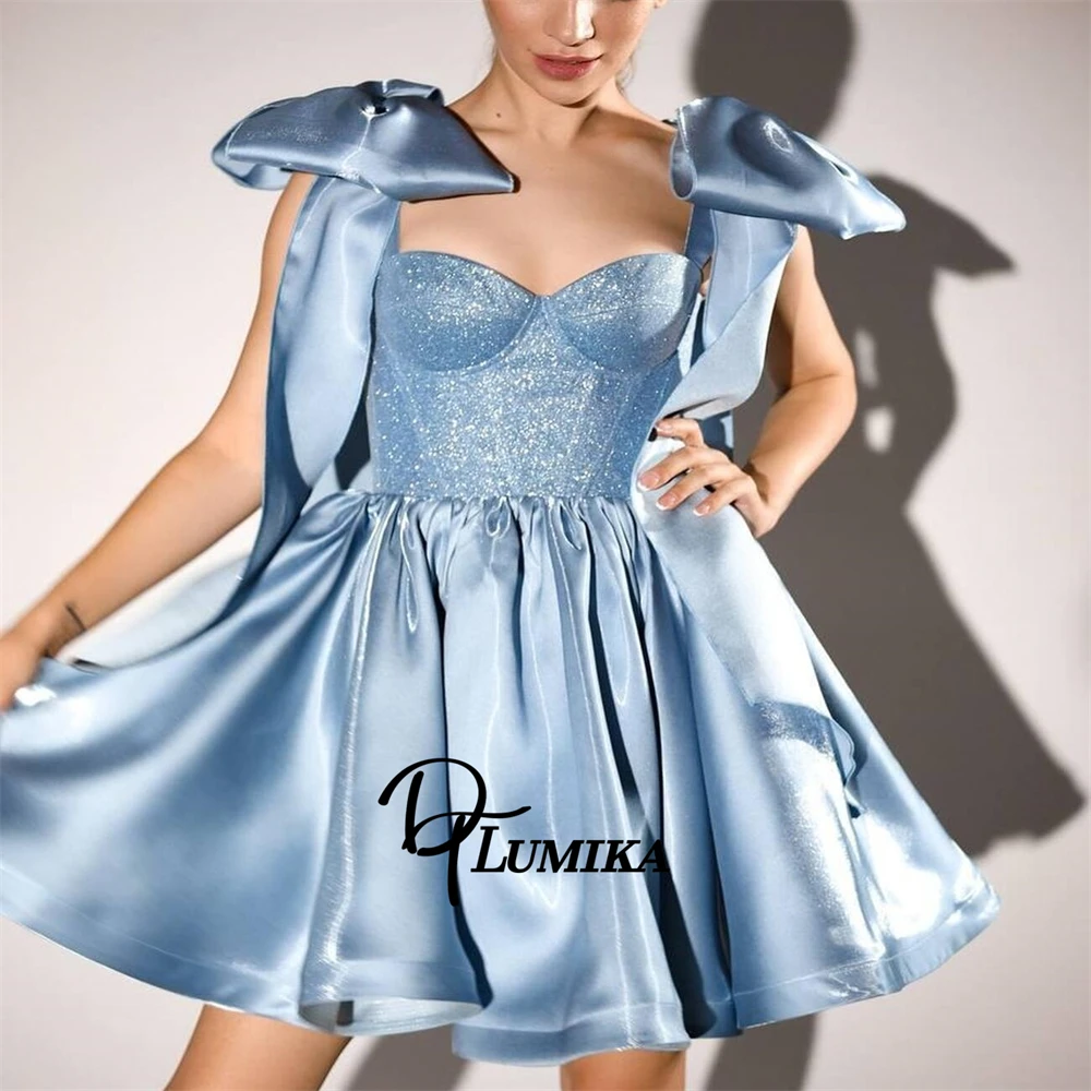 DTLumika Glossy Club Party Gown Customized Shiny Cocktail Dresses for Women, Sweetheart Neckline Off Shoulder Formal Prom Dress