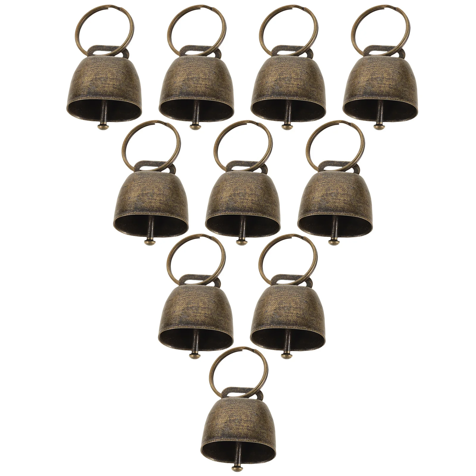 

10pcs Metal Cow Bells Vintage Handheld Noise Maker For Anti-Lost Pet Kids Farm Animal Bell Garden Party Sports Cheering Decor