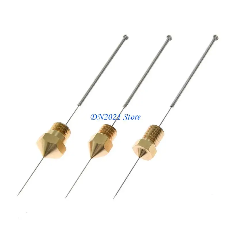 F3KE 10PCS Nozzle Cleaning Needles Stainless Steel Sturdy Needle 3D Printer Universal