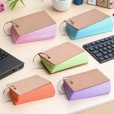 منصات ملاحظة ذاتية الصنع حلقات الموثق القابلة لإعادة الاستخدام بطاقات فلاش فارغة للكلمات الإنجليزية التخطيط اليومي مجموعة أدوات مكتبية مدمجة خفيفة الوزن #1