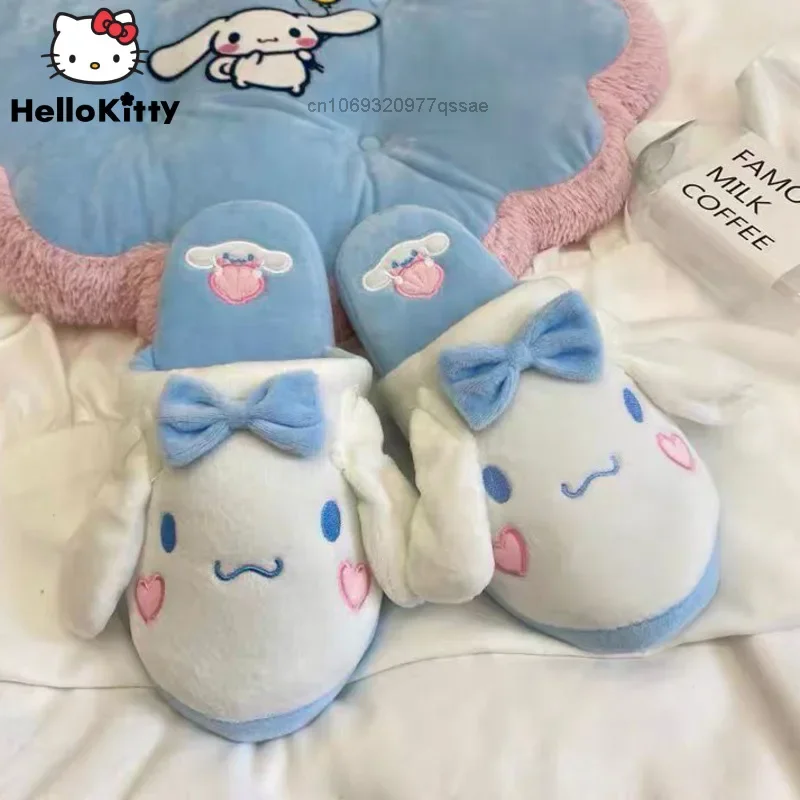 Cinnamoroll pantofole di cotone peluche simpatico cartone animato con grande orecchio Sanrio piccolo cane bianco peluche casa pantofole Casual