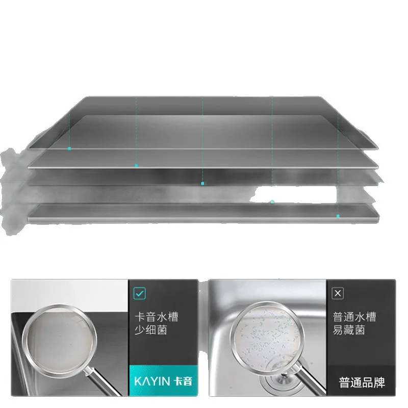 

304 stainless steel 3MM thickened brushed manual anti-fouling durable household kitchen sink