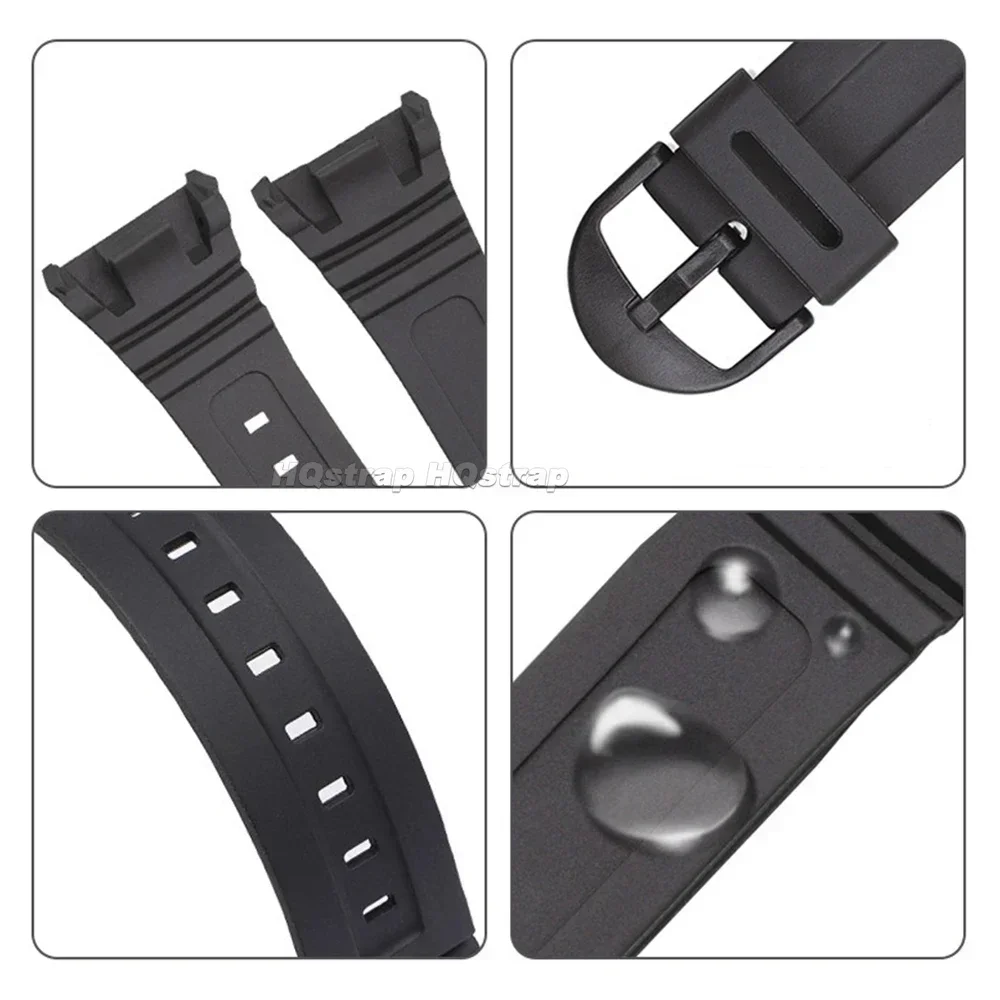 Cinturino per orologio in silicone per Casio W-96H cinturino in gomma impermeabile 18mm cinturino sportivo in plastica PU uomo donna braccialetto di