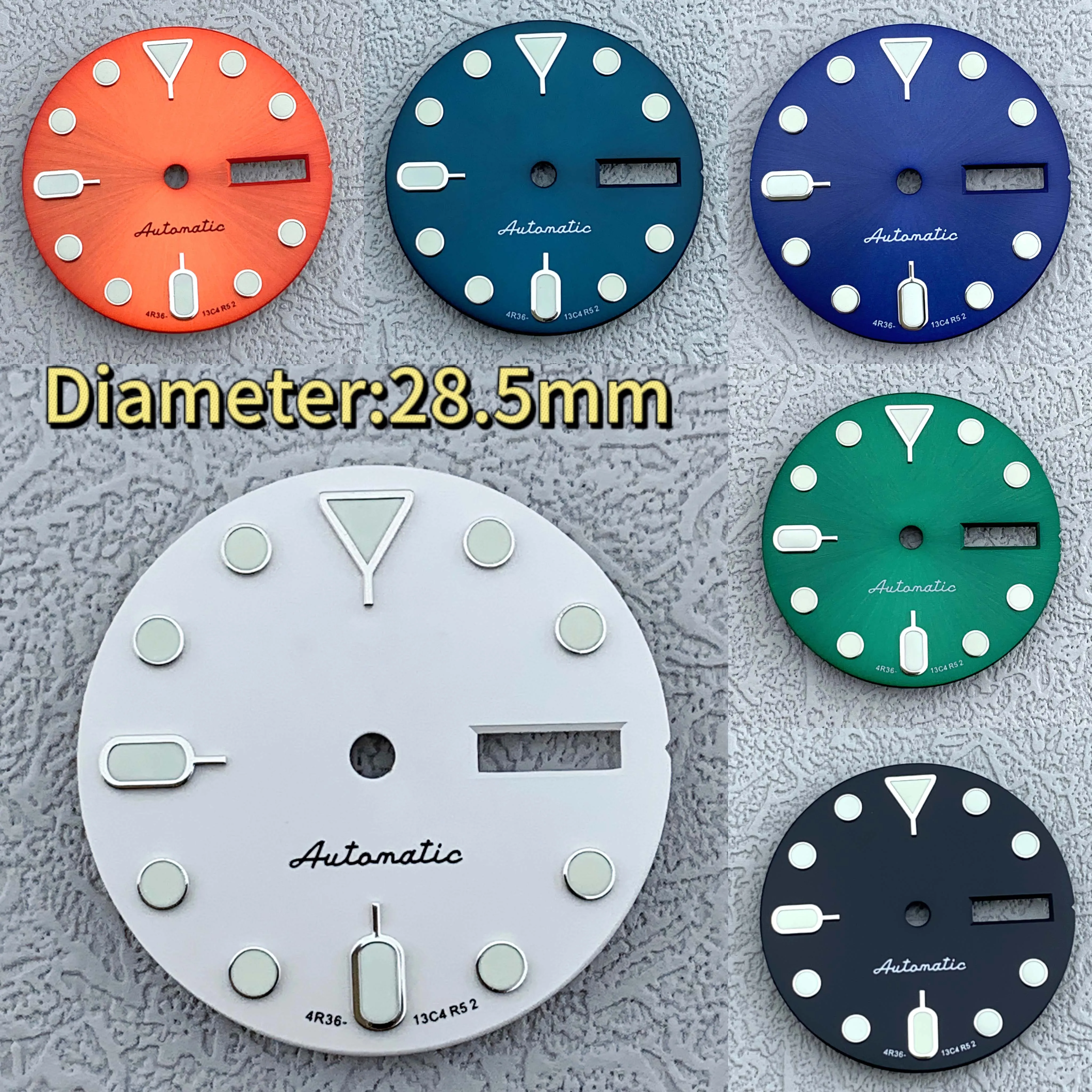 28.5mm dial, NH36 watch parts, sun patterned abalone dual calendar case, suitable for customizing men's watch accessories