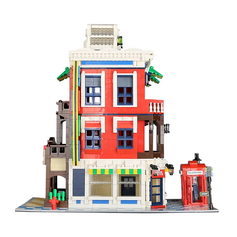 Bloques de construcción para niños, juguete de ladrillos para armar tienda de esquina, serie MOC City Street View, ideal para regalo de Navidad, código 6311