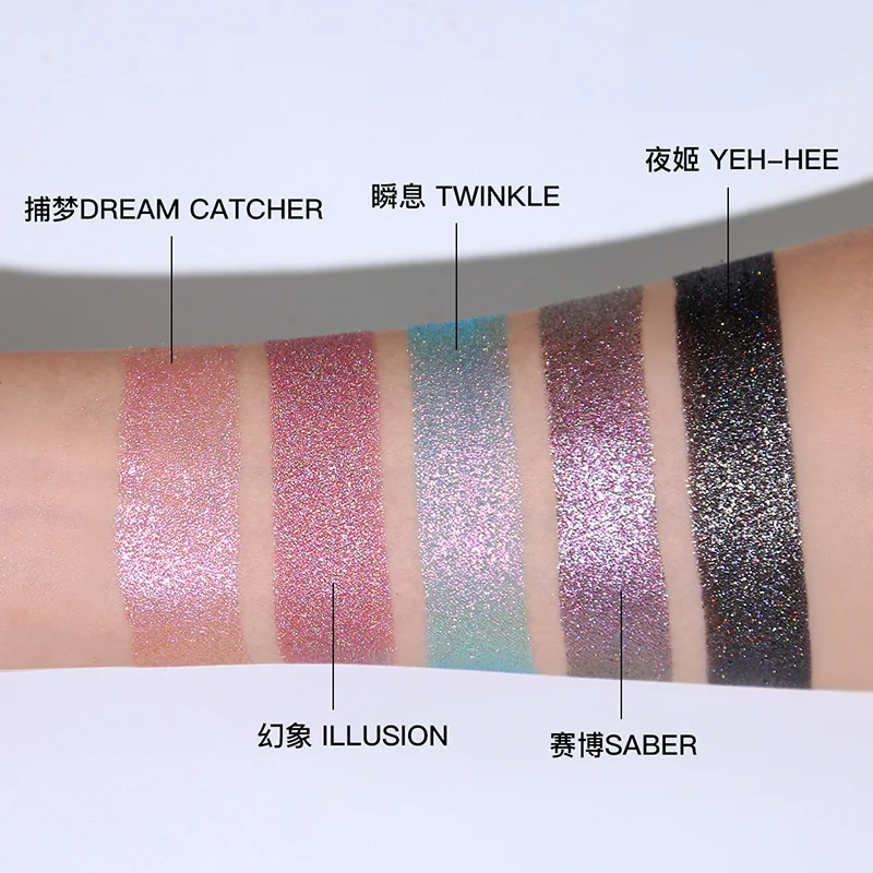 Paleta de sombras em pó multicromático shimmer glitter gótico único sombra de olho flash fino duradouro punk esfumaçado maquiagem para os olhos