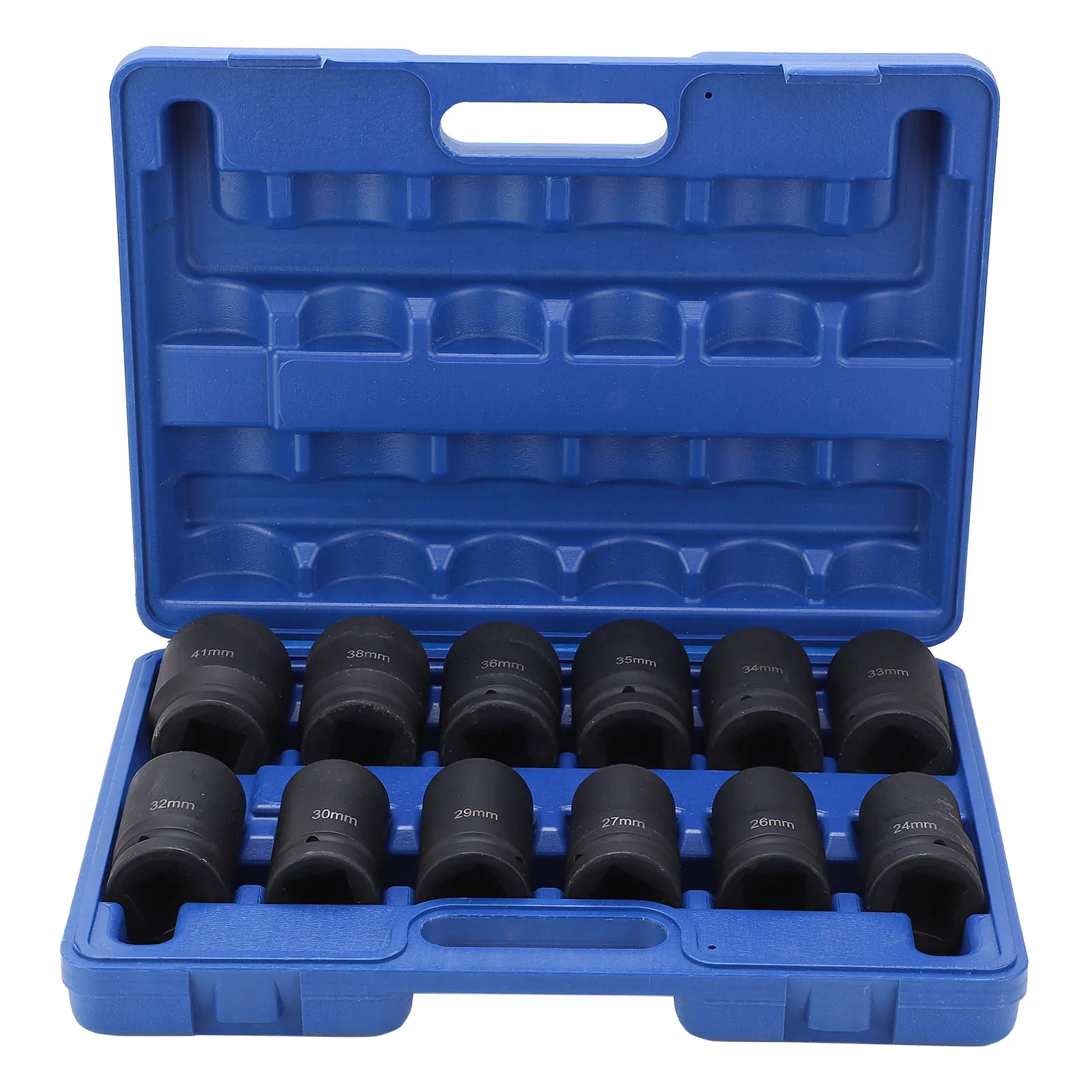 12pcs 1 Inch Durable Drive Deep Impact Socket Set 24-41mm