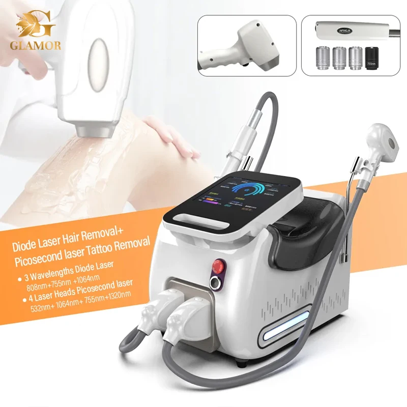 

Diode Laser Picosecond 2 in 1 Machine SHR Fast Painless Hair Removal Nd YAG Tattoo Removal Device Beauty Salon Equipment