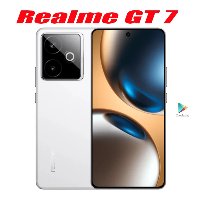 Realme GT 7 النسخة الصينية غير مقفلة من شبكة منطقة Simcard الأبعاد 9400 + 6.8 "144 هرتز OLED 7200 مللي أمبير 100 واط شحن فائق 50 ميجابكسل IMX896