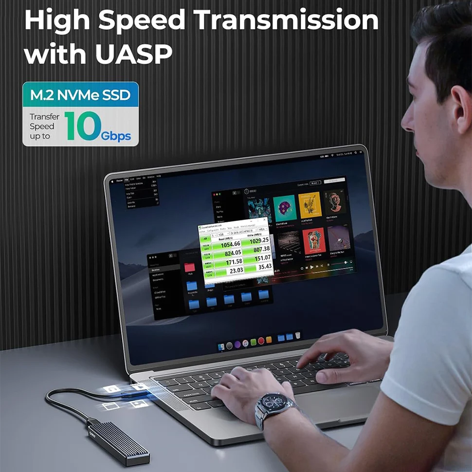 ORICO M.2 SATA NVMe Enclosure 10Gbps External SSD Case Type C USB A 3.2 Gen 2 Hard Drive Disk Cover M2 2230 Storage Box House