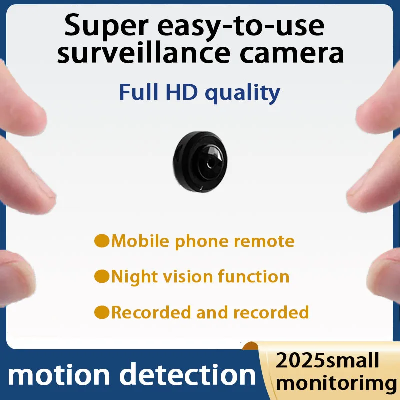 

D Brand Wireless Anti-Theft Home Surveillance Full Hd Camera Mini Monitor Motion Detection Camera No Plug-In No Drilling Security Protection Night Vision 360-Degree No Blind Spots Detection Security Mini Camera Built-In Battery Micro Sd Card Loop Recordin