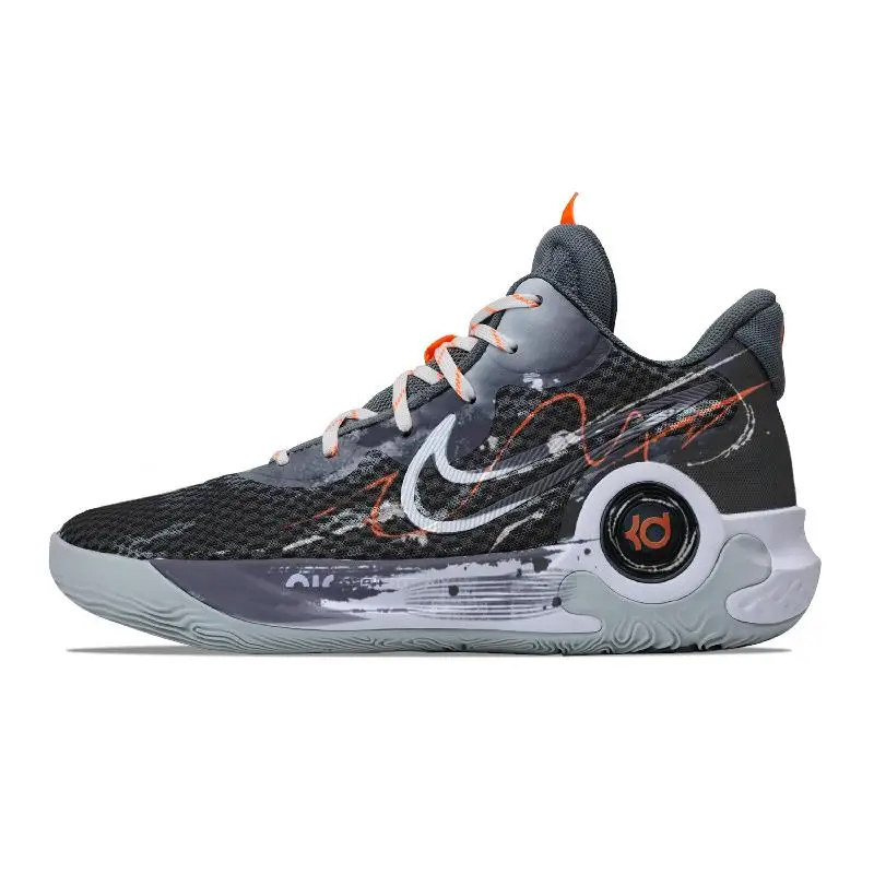 

[Индивидуальный стиль унисекс Dawn Frontline] Nike KD Trey 5 IX Амортизирующие износостойкие баскетбольные кроссовки средней высоты унисекс Черный Серый Co