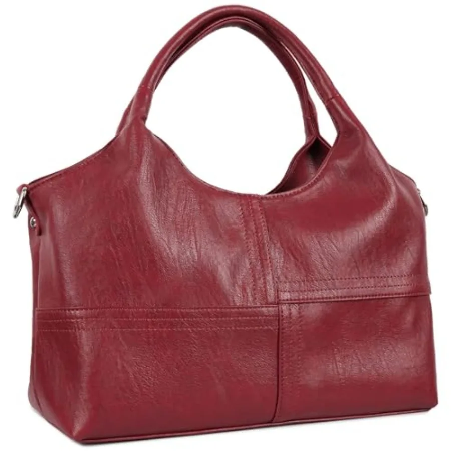 

KOGTLA Medium Vegan Leather Purses for Women with Detachable Satchel Strap Ladies Handbags Tote Hobo Bags with Two-Handle