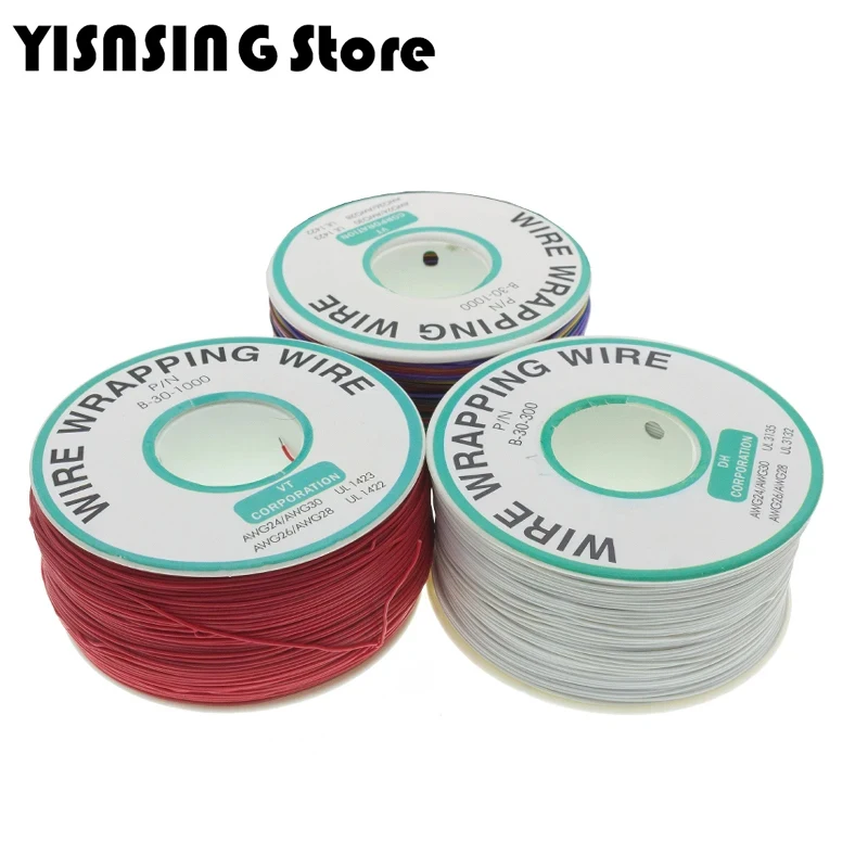 280m 30AWG PCB Wrapping Wire Tin Plated Copper B-30-1000 Cable Breadboard Jumper Insulation Electronic Conductor Wire Connector