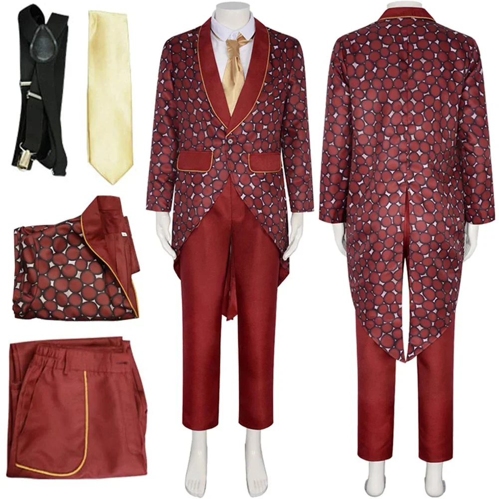 Jim Cosplay Fantasy Red Suit Clothing Movie The Mask Costume Disguise Adult Men Roleplay Fantasia Outfits Male Halloween Clothes