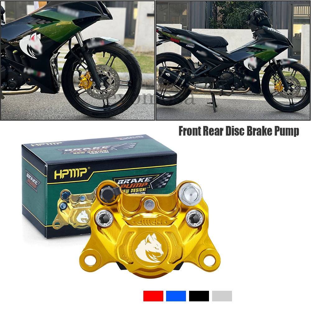 

Evomosa Universal Motorcycle 84mm Pitching Brake Caliper Front Rear With Adapter Bracket 2 Piston For Yamaha Fuxi JOG