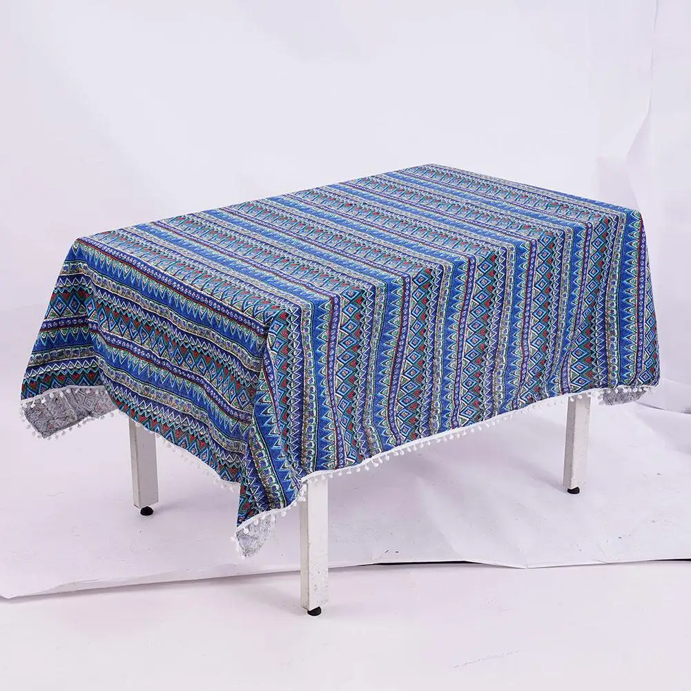 Boho Bohemia Style Tablecloth Rectangular, Vintage Country Rustic Farmhouse Washable Seasonal Table Cover for Party Dinner Decor