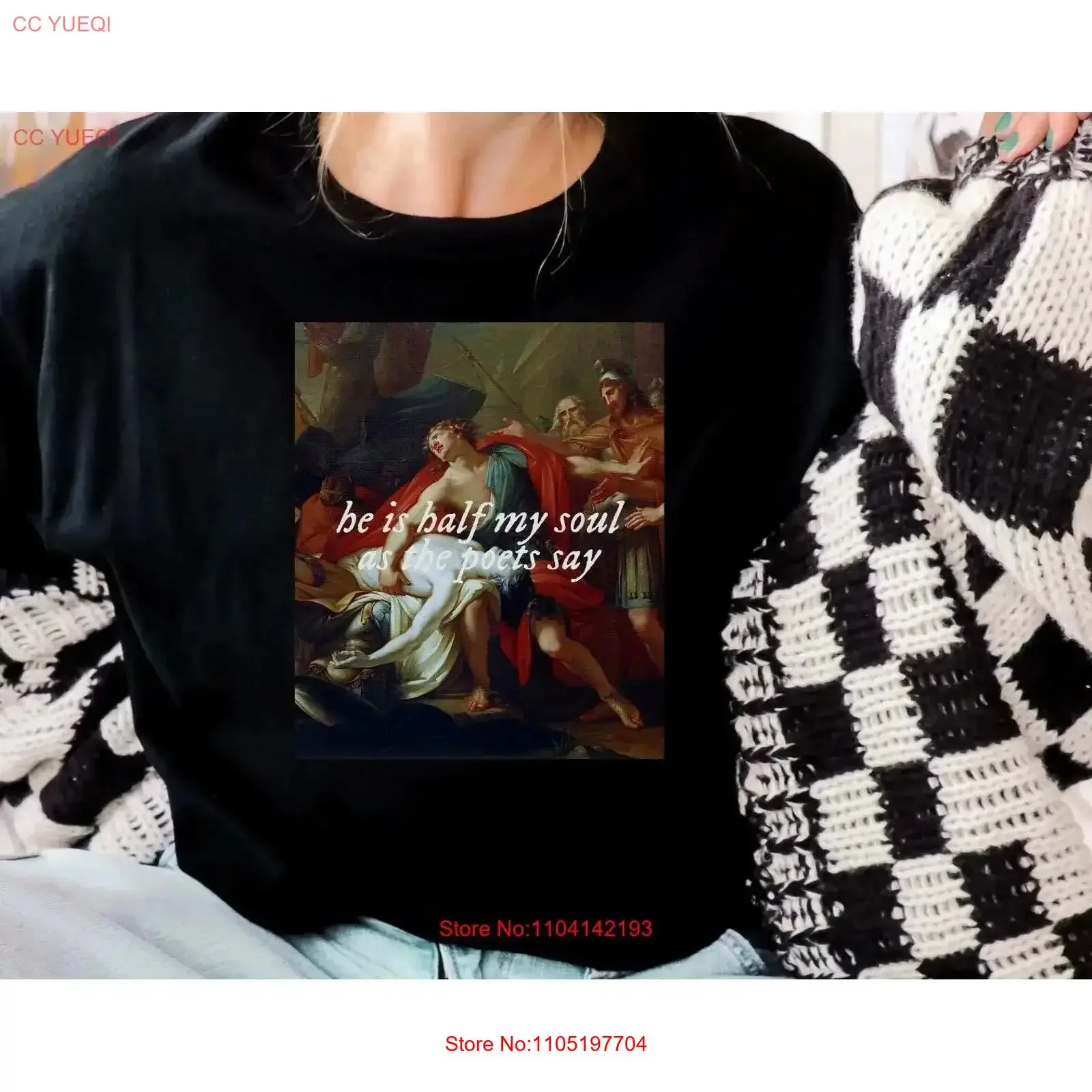 

He is Half My Soul T Shirt Achilles and Patroclus Song of vintage Washed Comfortable Stretched designer clothes Breathable