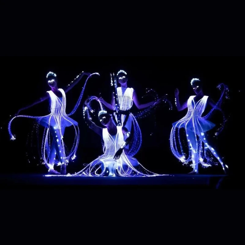 Jupe lumineuse LED avec télécommande, vêtements de danse à couleur changeante pour femmes et filles, Costume de Festival de spectacle de fête Rave, 2025
