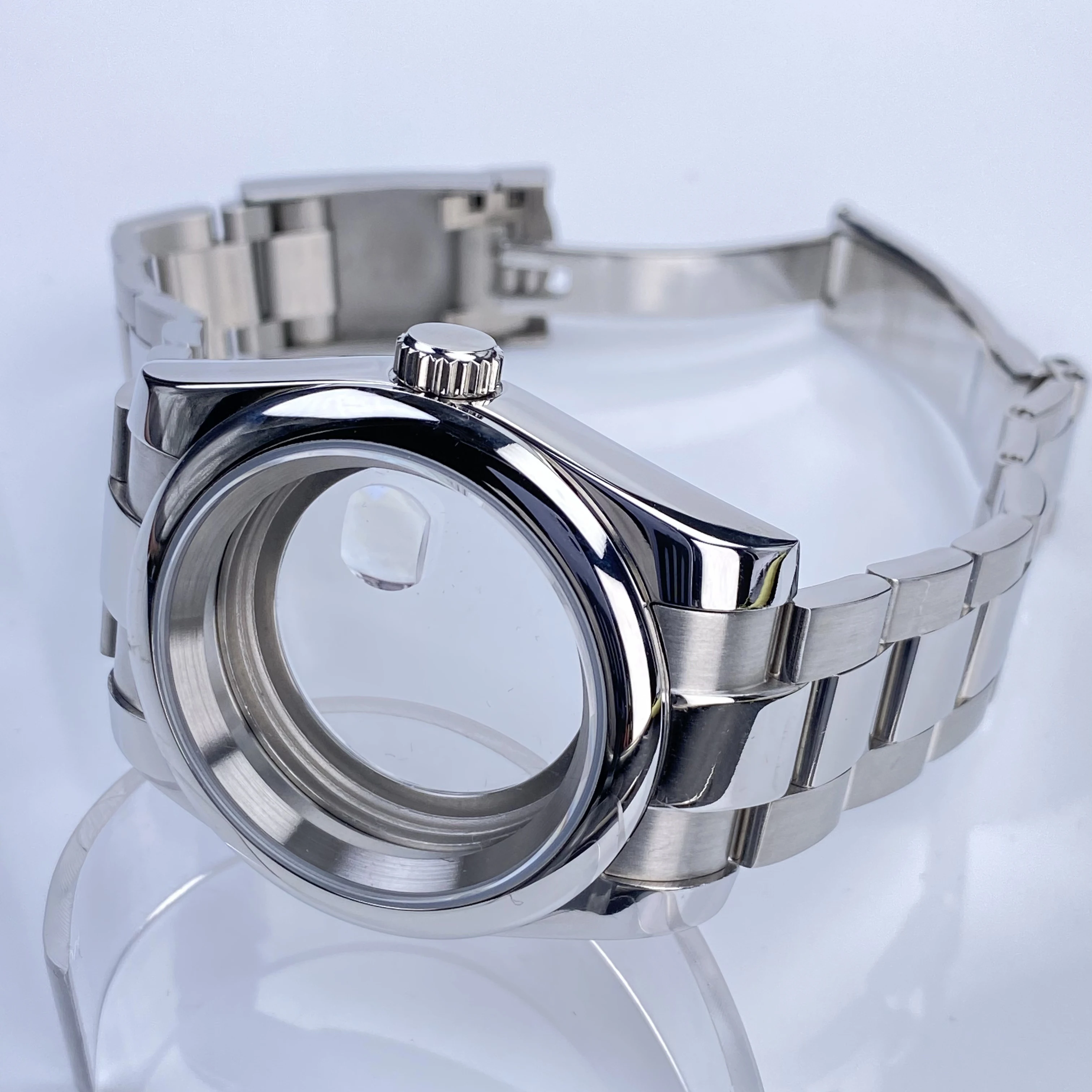 36/39mm NH35 watch case silver Stainless Steel Bracelets fit NH35/36 movement 28.5mm dial waterpoof Ssapphire glass Accessories