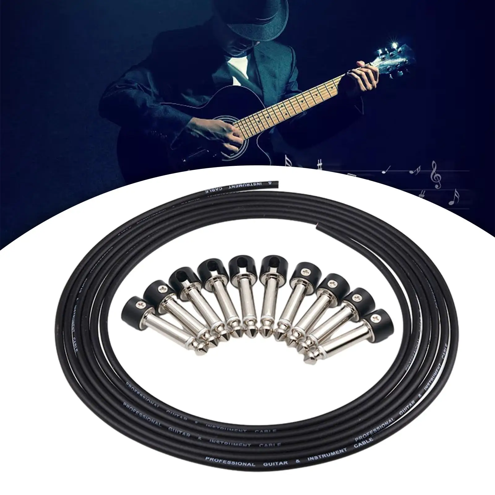 solderless-guitar-pedal-cable-set-3-meters-10ft-wire-diy-cable-cord