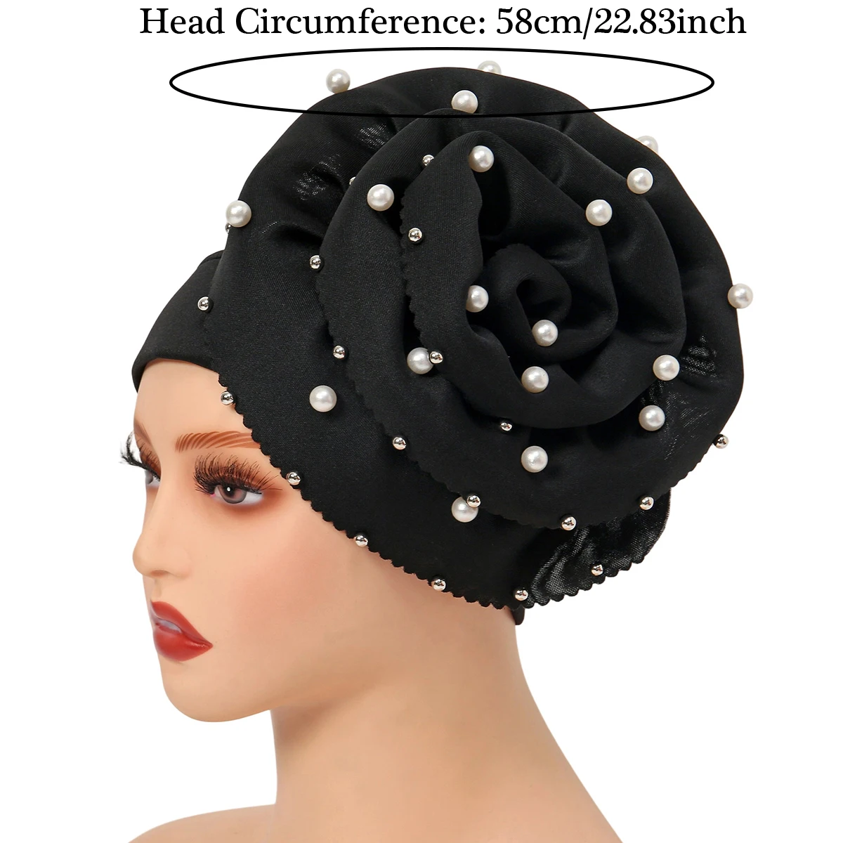 New Muslim Women Flower Hat Indian Beanie Hair Loss Head Cover Beaded Turban Cancer Chemo Islamic Caps Headwear Ladies Hats