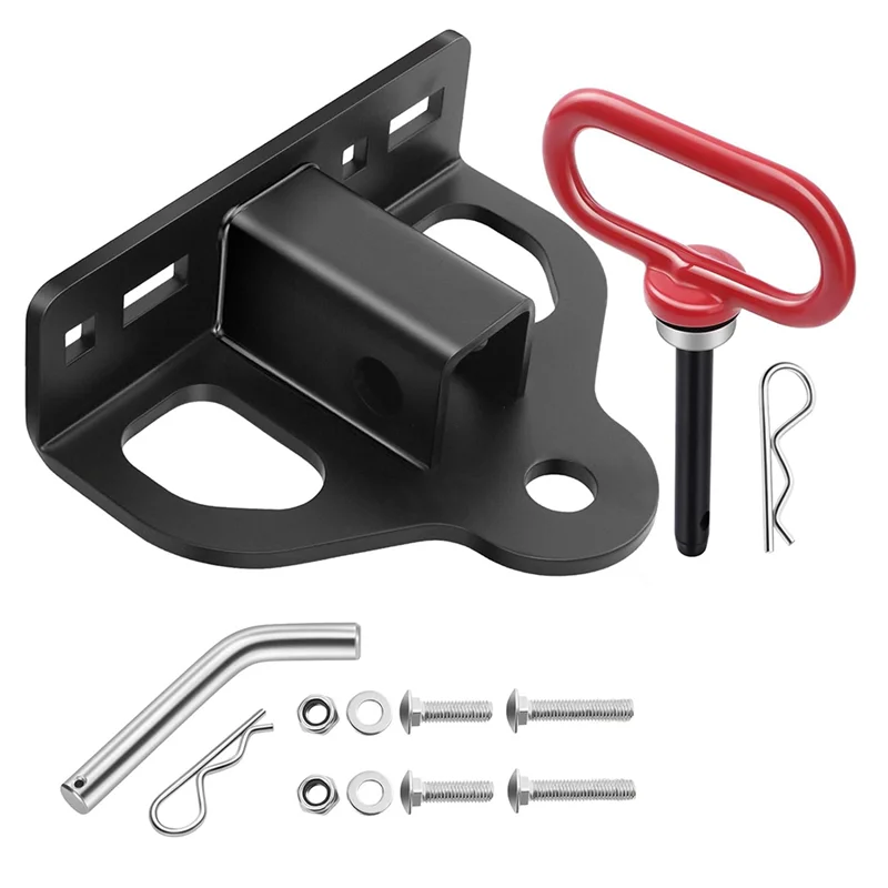 

A74E-Zero Turn Lawn Mower Hitch With 1-1/4Inch Receiver, 6Mm Thick Heavy Duty Bolt On Trailer Hitch Receivers With Chain Slot