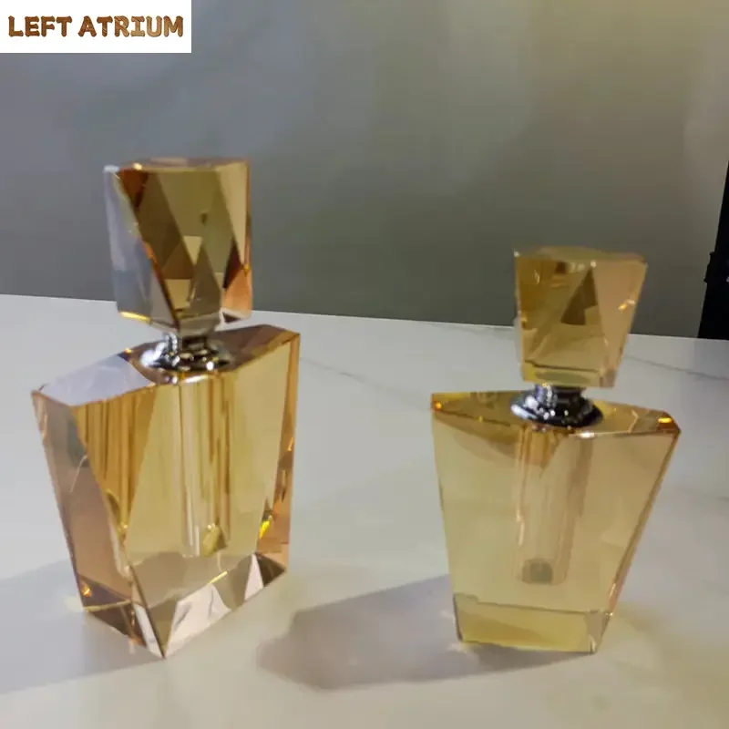

Amber Crystal Perfume Bottle Transparent Aromatherapy Essential Oil Containers Creative Crystal Scent Bottle Liquid Container