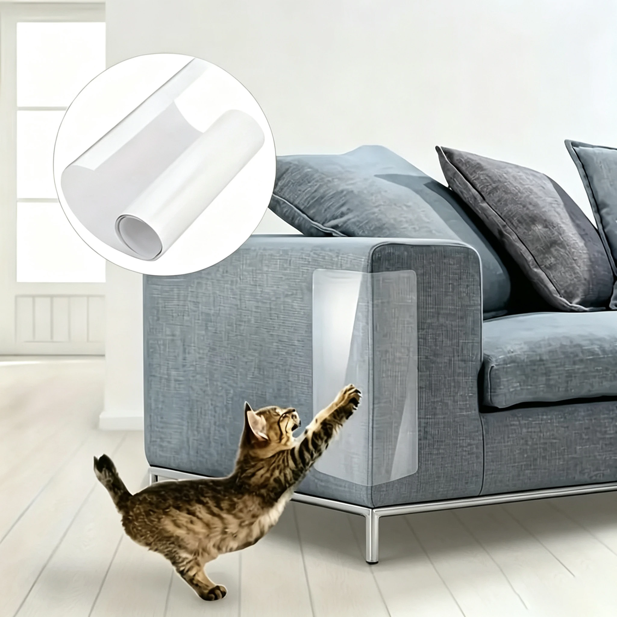 Scratch-Resistant Transparent Protective Film Durable PVC Scratch-Resistant Suitable For Protecting Sofa Door And Furniture.