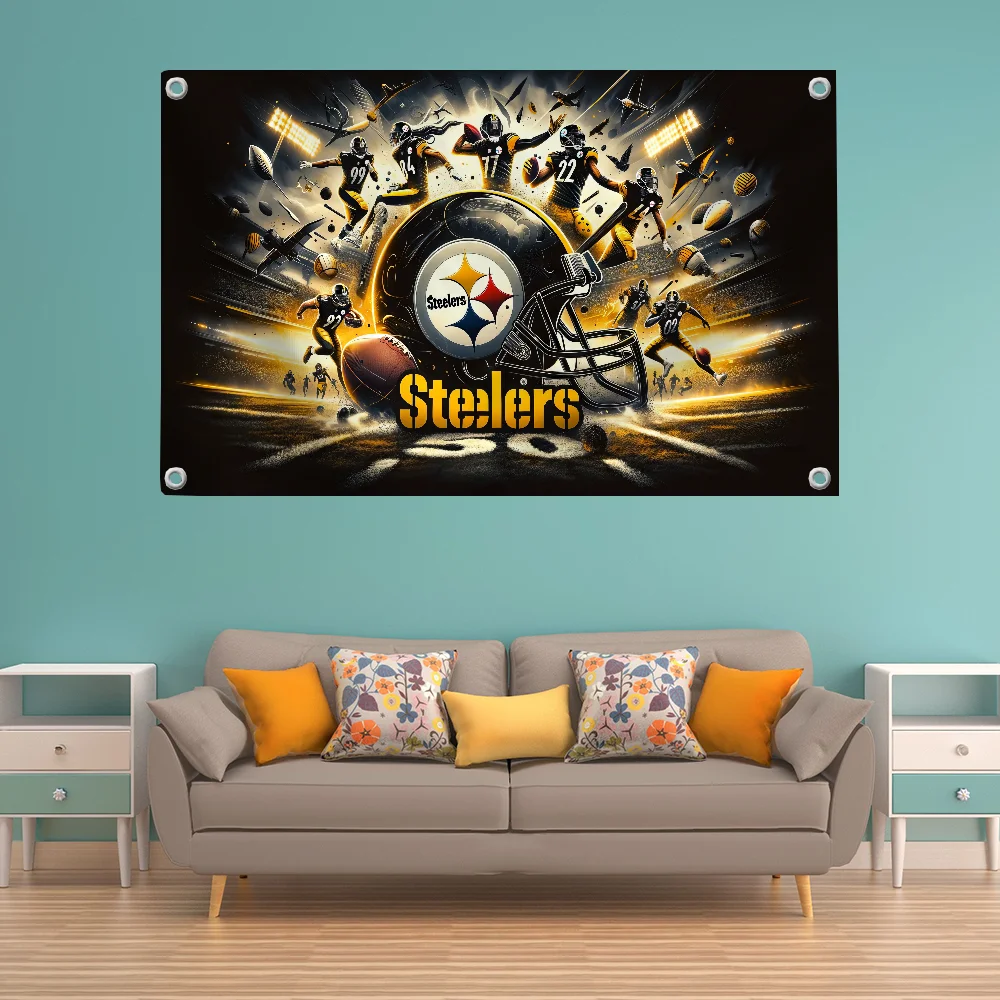 Funny Flag Pride Flag Flag to Hang Flags for Rooms Banner Pittsburgh S-steelers Wall Decoration Outdoor Decor Room Aesthetic