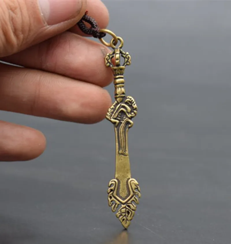 

Copper Vajra Stall Pendant Necklace Feng Shui Body Guard Jewelry Pendant Religious Magic Jewelry Gift