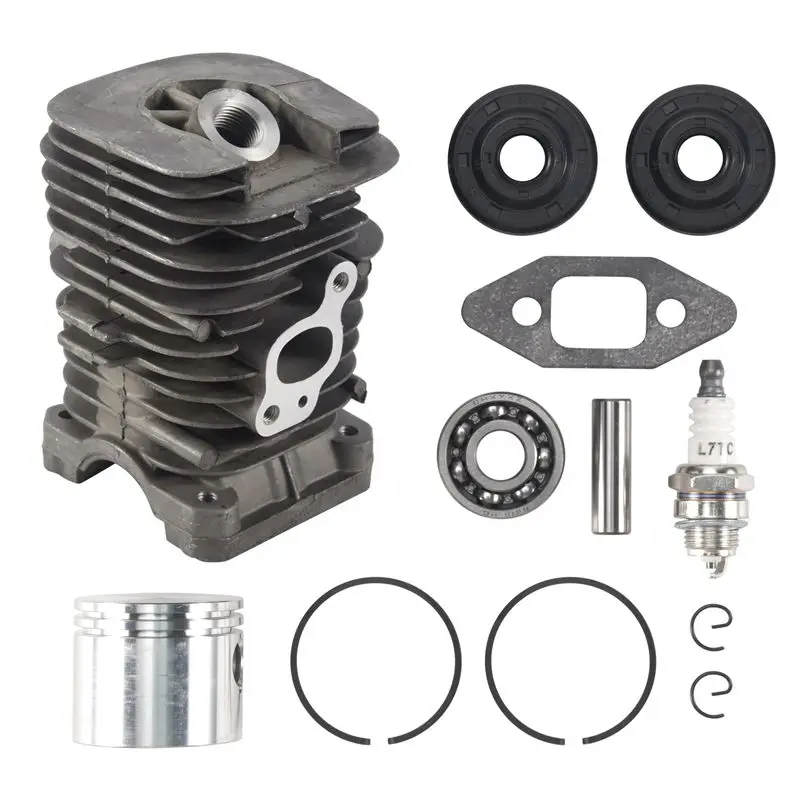 KYCOR-41.1Mm Chainsaw Cylinder And Gasket Piston Assy Spark Plug Grooved Ball Bearing Kit For Partner 350 Partner 351