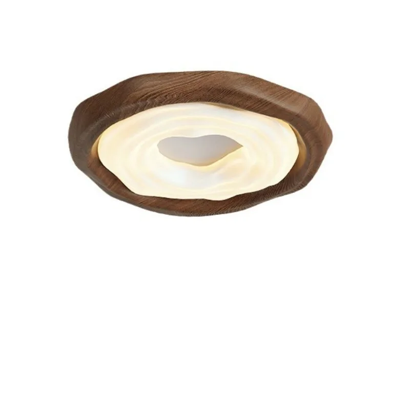 Middle Ancient Style Master Bedroom Ceiling Light Retro Walnut Color New Children's Room Restaurant Art Study LED Light Fixtures