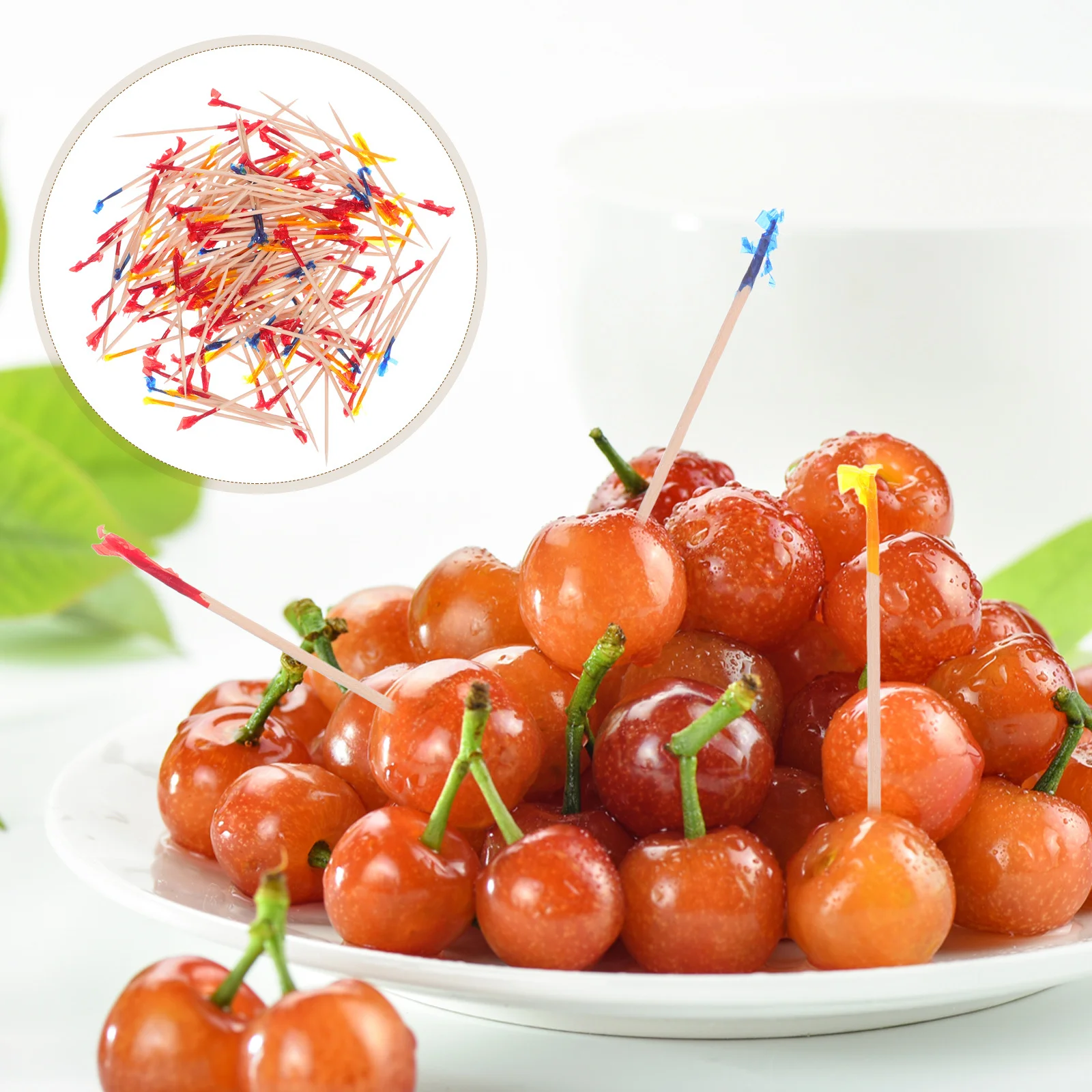 

2400Pcs Wooden Cocktail Picks Colorful Fruit Sticks for Parties Appetizers Snacks Decorative Use Fruit Stick Snack Skewers