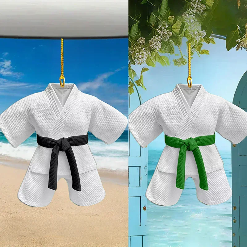 2D плоский костюм для тхэквондо, кулон, брелок, спортивная тематика, акриловый орнамент, очаровательное подвесное украшение для автомобильных сумок, праздничный подарок на вечеринку