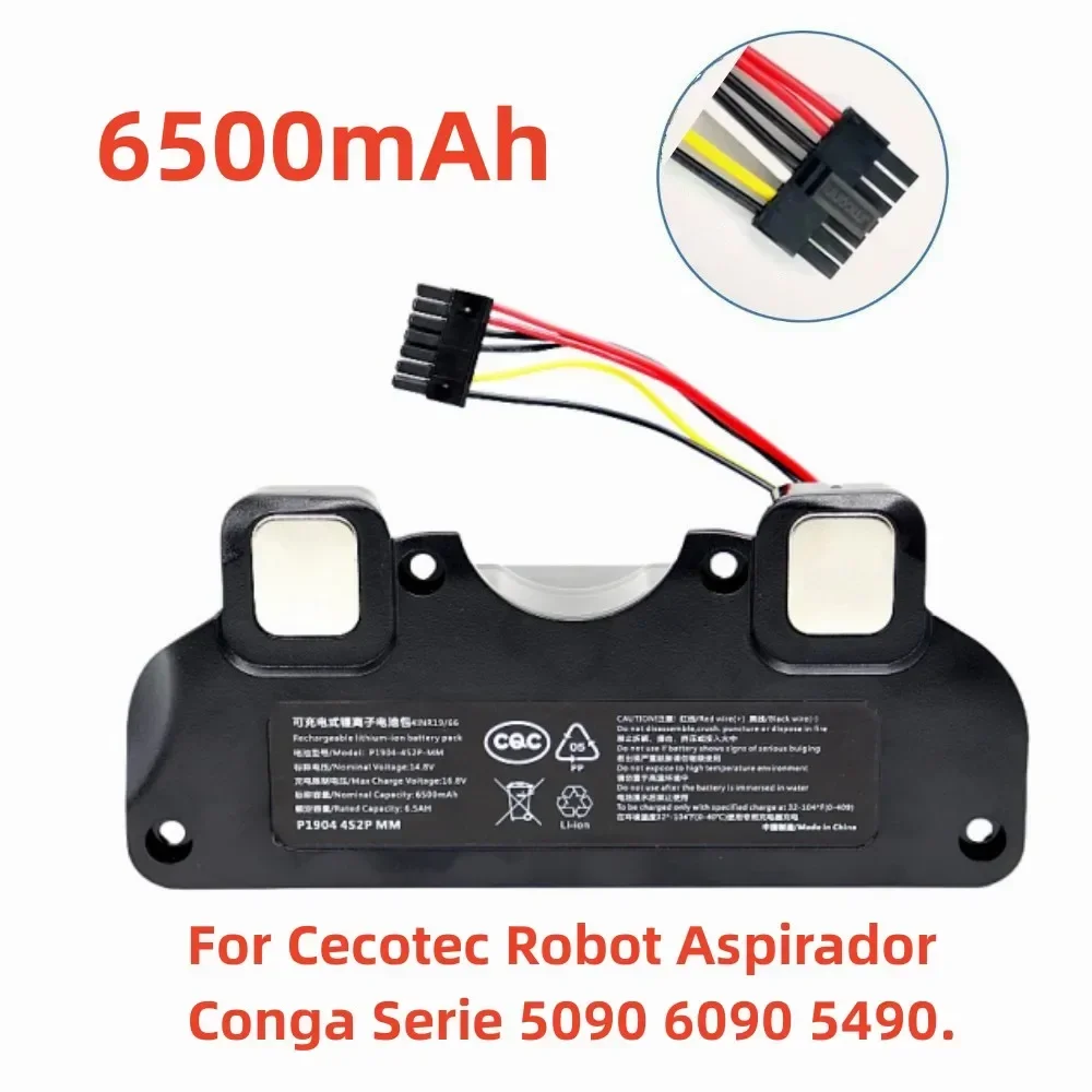 100% New14.8V 6500mAh for CECOTEC CONGA 5090 6090 5490 Mopping Robot Battery Pack Netease Intelligent Manufacturing NIT Model